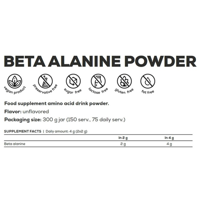 BioTech USA Beta Alanine 300 g — бета-аланин без вкуса