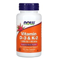 Дәрумен NOW Vitamin D-3 & K2 1000 IU / 45 mcg 120 vcaps