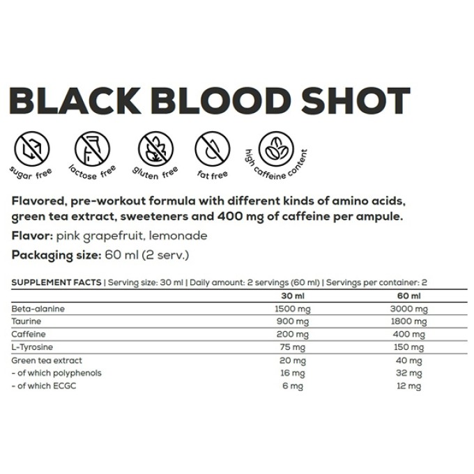 BioTech USA Black Blood Shot Lemonade 60 ml — предтренировочный шот