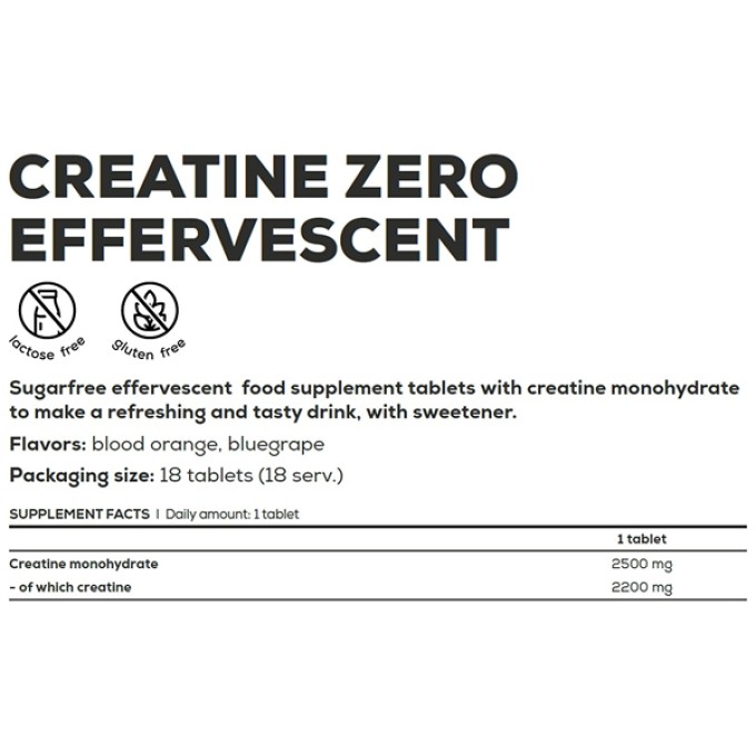 BioTech USA Creatine Zero Effervescent Blue grape 18 таблеток — креатин шипучий