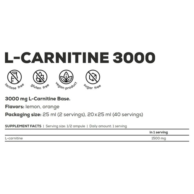 BioTech USA L-Carnitine Ampule 3000 Orange 25 ml — карнитин шот