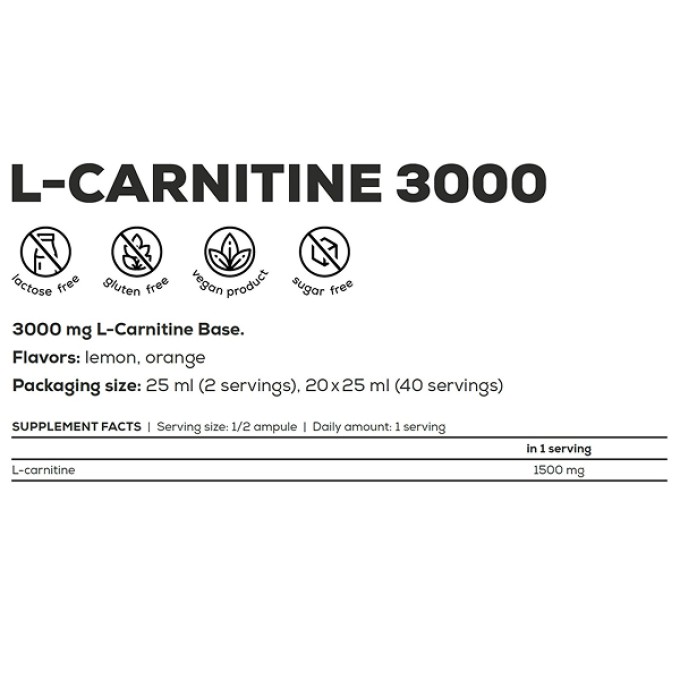 BioTech USA L-Carnitine Ampule 3000 Orange 20х25 ml — карнитин шот