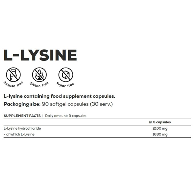 BioTech USA L-Lysine 90 капсул — аминокислота лизин