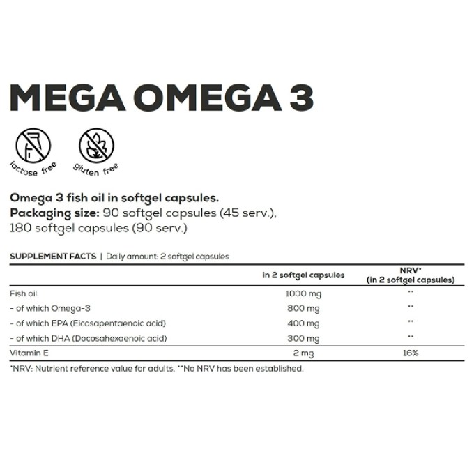 BioTech USA Mega Omega 3 90 капсул — омега-3 жирные кислоты