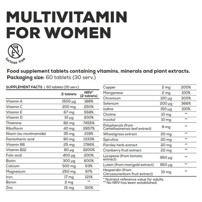 BioTech USA Multivitamin for Women 60 таб — әйелдерге арналған дәрумендер