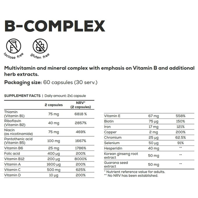 BioTech USA Vitamin B Complex 60 таб — В тобындағы дәрумендер
