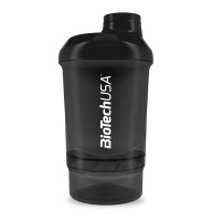 Шейкер BioTech USA Wave + Nano shaker 300 мл (+150 мл) черный