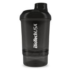 Шейкер BioTech USA Wave + Nano shaker 300 мл (+150 мл) черный