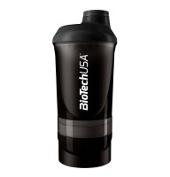Шейкер BioTech USA Wave + Compact 500 мл (+150 мл) черный
