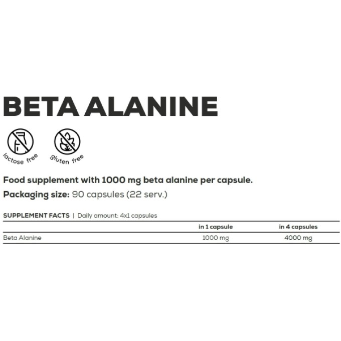 BioTech USA Beta Alanine 90 капсула — дәмі жоқ бета-аланин
