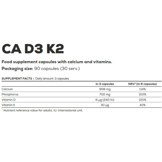 Дәрумен кешені BioTech USA Ca-D3-K2 90 капсула