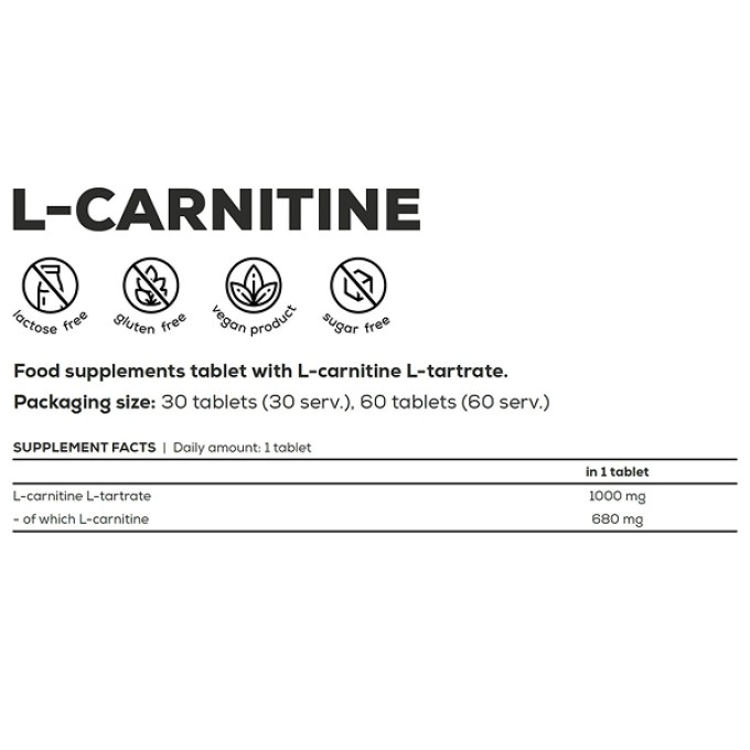 Амин қышқылы кешені BioTech USA L-Carnitine 60 таблетка
