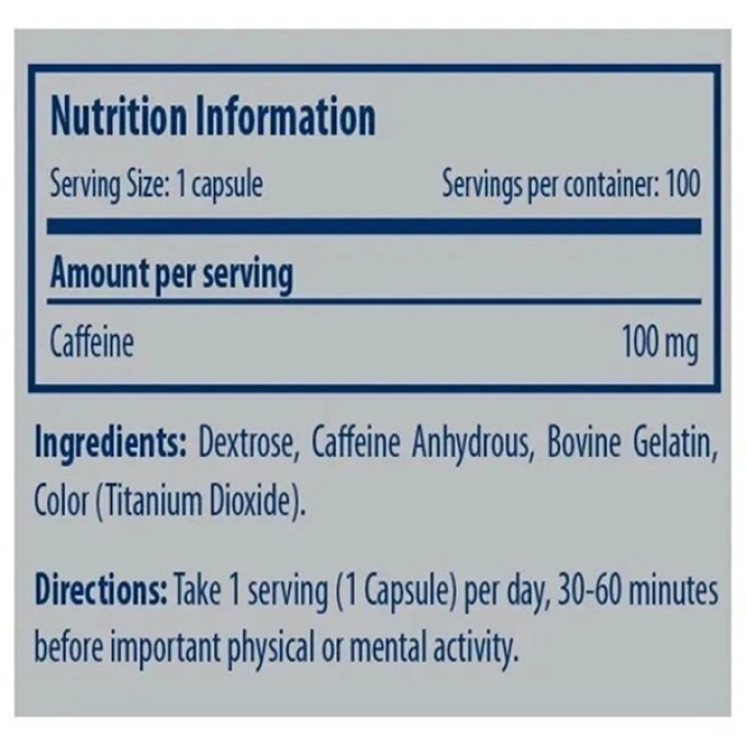 Предтренировочный комплекс Scitec Nutrition Caffeine 100 капсул
