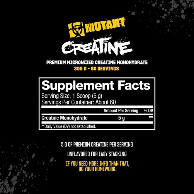 Креатин Mutant Micronized Creatine Monohydrate 300 g