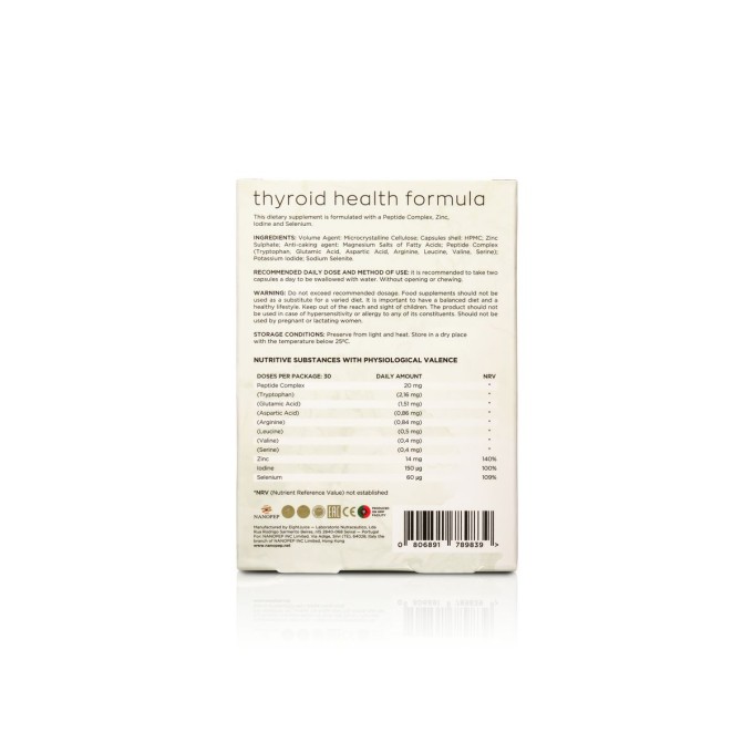 цена на Nanopep Thyroid Health Formula для Щитовидной железы, 60 капсул