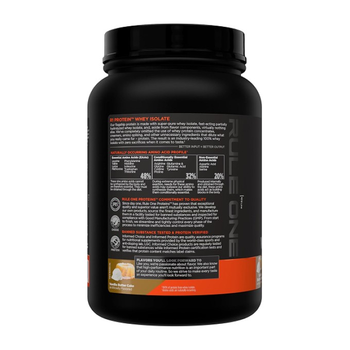 Протеин Rule 1 Protein Whey Isolate 2 lbs Ванильді торт