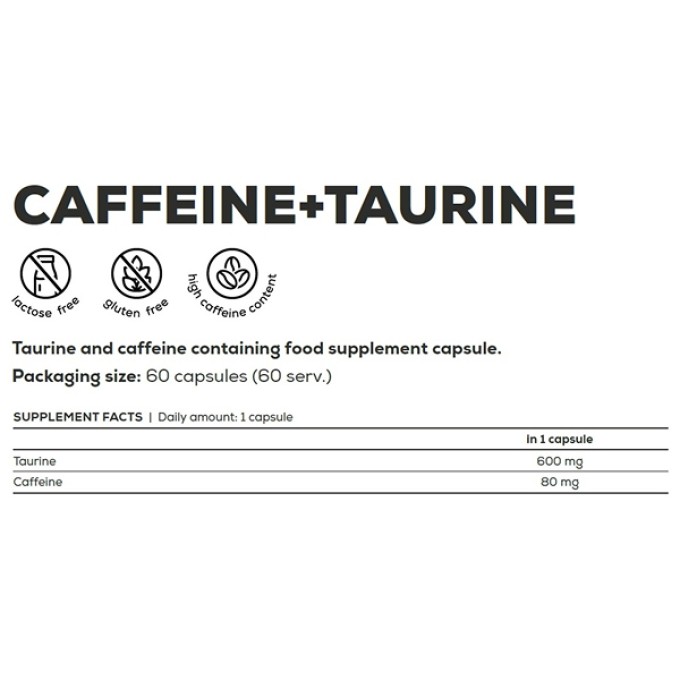 цена на Предтренировочный комплекс BioTech USA Caffeine + Taurine 60 капсул