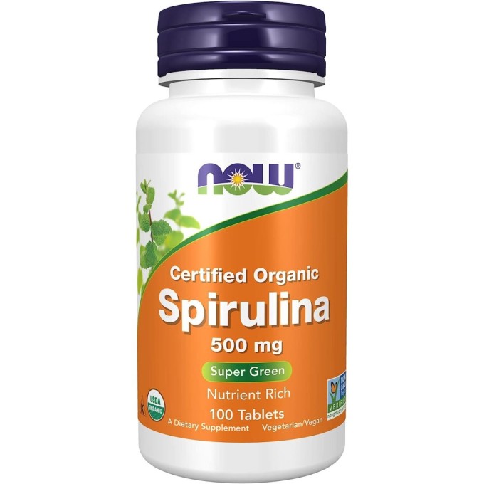 NOW Spirulina Спирулина 500 мг, 100 таблеток