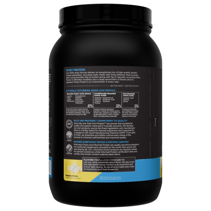 Протеин Rule 1 Whey Protein 2 lbs Банан со Сливками
