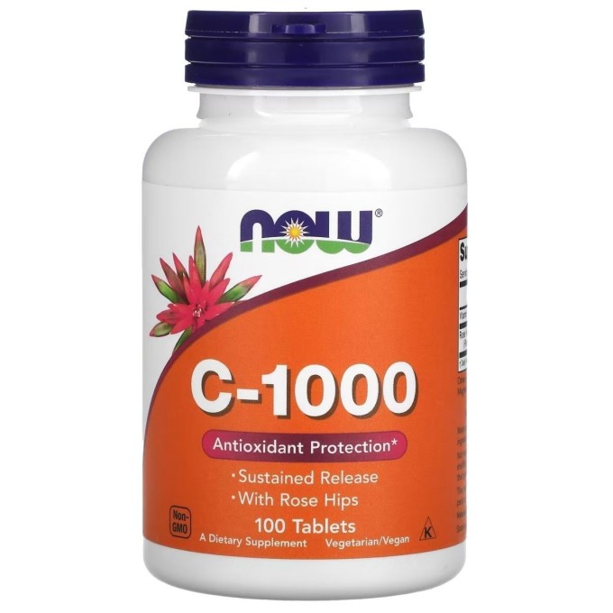 NOW Vitamin C 1000 Витамин С, 100 таблеток
