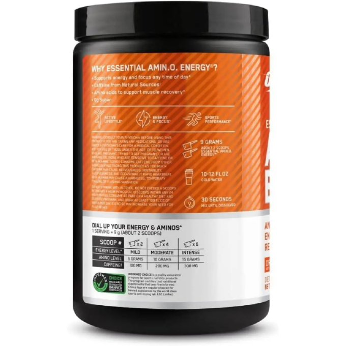 цена на OPTIMUM NUTRITION Amino Energy Orange сақтан "Апельсин", 270 г