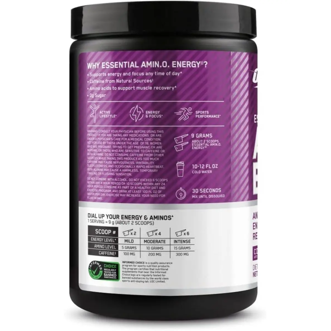 цена на OPTIMUM NUTRITION Amino Energy сырттамасы "Дикая Ягода", 270 г