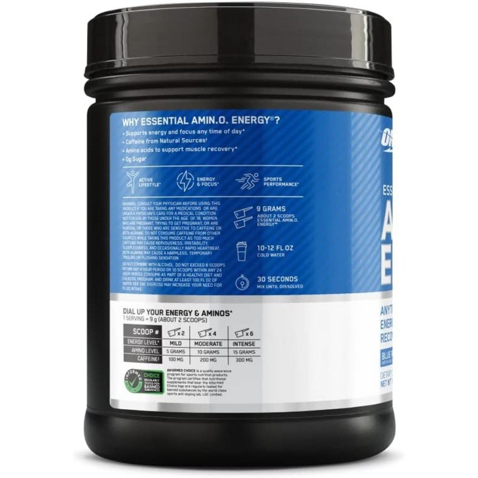 OPTIMUM NUTRITION Amino Energy сырттамасы "Көк мақта", 585 г в Алматы