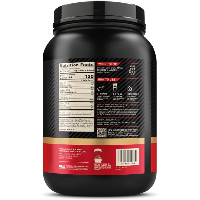 цена на Optimum Nutrition Gold Standard 100% Whey "Қос шоколад" дәмі бар, 2 lb (907 г)
