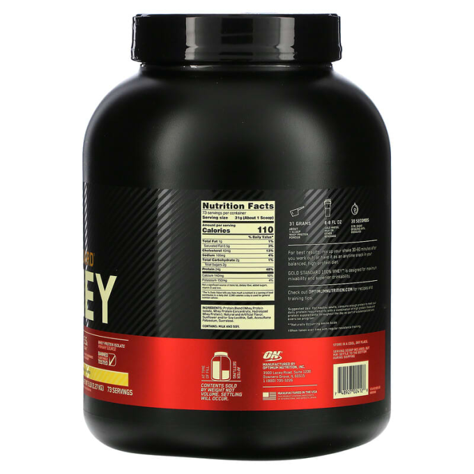 цена на Optimum Nutrition Gold Standard 100% Whey "Французская Ваниль" мақсатты 5 фунт (2270 г)