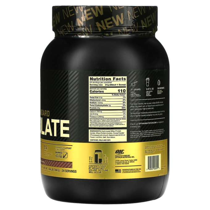 цена на OPTIMUM NUTRITION Gold Standard 100% Isolate со вкусом "Шоколад", 1.6 lbs ( 744 г)