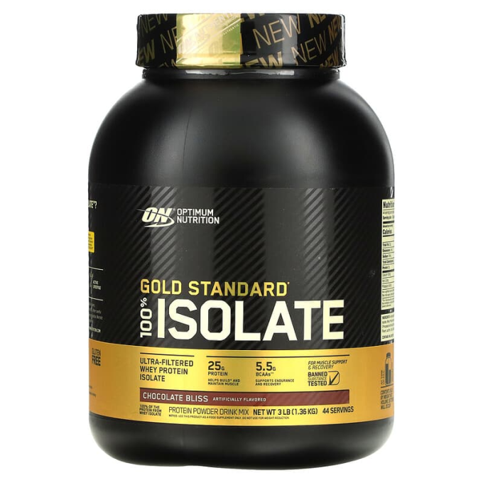 OPTIMUM NUTRITION Gold Standard 100% Isolate шоколад сыртқысы, 3 фунт (1360 г)