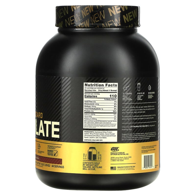 цена на OPTIMUM NUTRITION Gold Standard 100% Isolate шоколад сыртқысы, 3 фунт (1360 г)