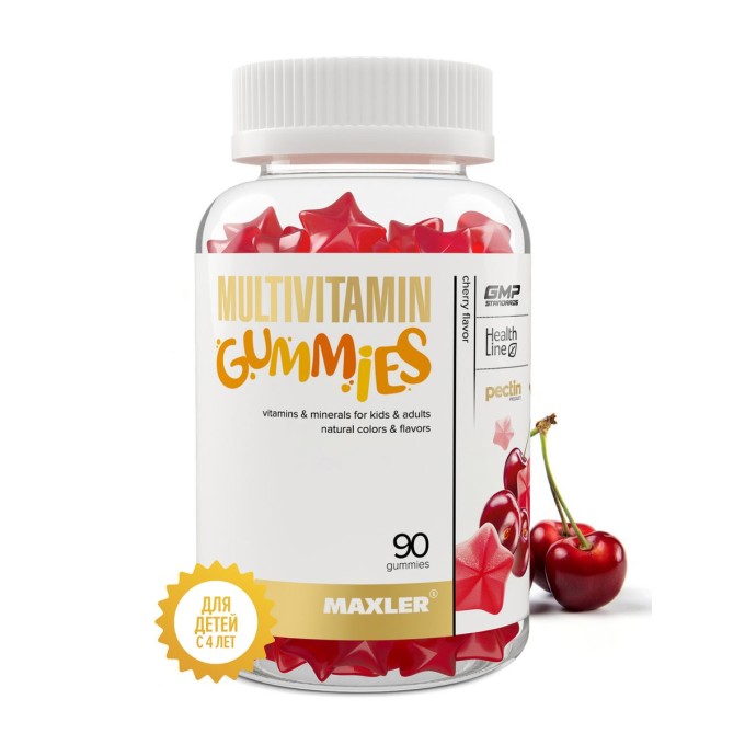 Maxler Multivitamin Gummies Cherry со вкусом "Вишня", 90 мармеладок
