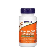 NOW Aloe Vera 10000 & Probiotics Пробиотики, 60 капсул