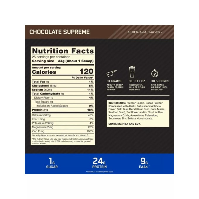 цена на OPTIMUM NUTRITION 100% Casein Protein со вкусом "Шоколад", 907 г (2 lbs)