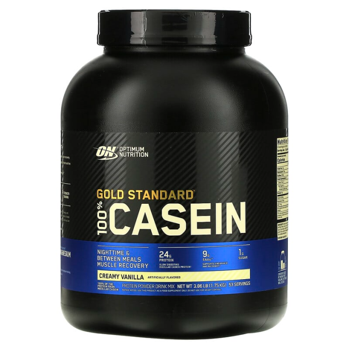 OPTIMUM NUTRITION 100% Casein Protein "Ваниль" сыртқысымен, 1.81 кг (4 фунт)