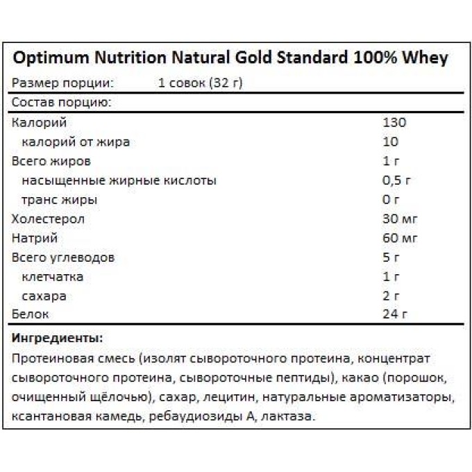 OPTIMUM NUTRITION 100% Whey Gold Standard Naturally Flavored со вкусом "Шоколад", 2270 г (4.8 lbs) в Алматы