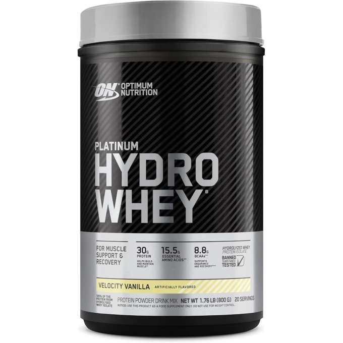 OPTIMUM NUTRITION 100% Platinum HydroWhey "Ваниль" аромасымен, 795 г (1.75 фунт)