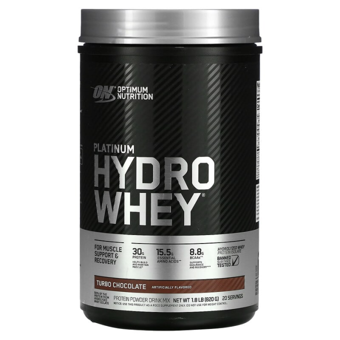 OPTIMUM NUTRITION 100% Platinum HydroWhey шоколад сыртқысы, 795 г (1.75 фунт)