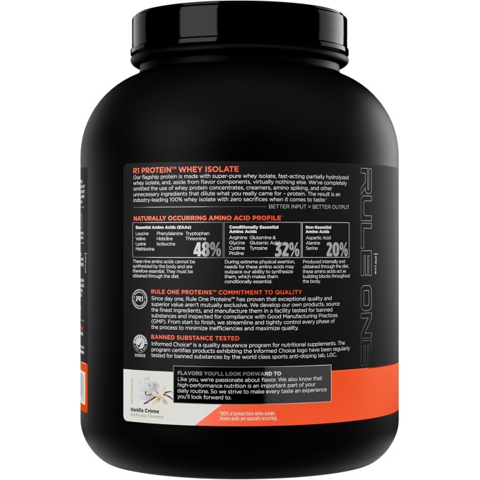 Rule 1 R1 Protein Whey Isolate со вкусом "Ванильный крем", 2.3 кг (5 lbs)