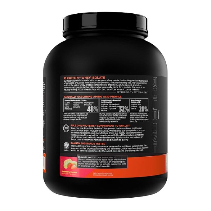 Rule 1 Protein Whey Isolate со вкусом "Клубника-Банан", 2.3 кг (5 lbs)