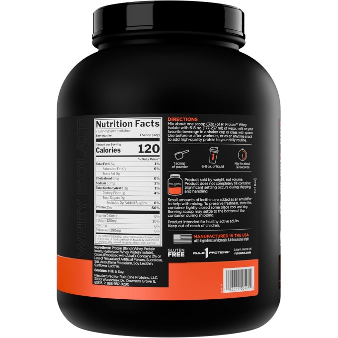 Rule 1 Protein Whey Isolate со вкусом "Шоколадный торт", 2.3 кг (5 lbs)