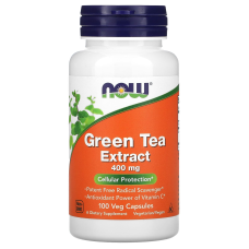 NOW Green Tea Extract 400 мг Экстракт Зеленого чая, 100 капсул