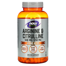 NOW L-Arginine 500 мг + Citrulline 250 мг, 240 капсул