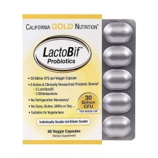CALIFORNIA GOLD NUTRITION Пробиотики LactoBif 30 млрд КОЕ, 60 капсул