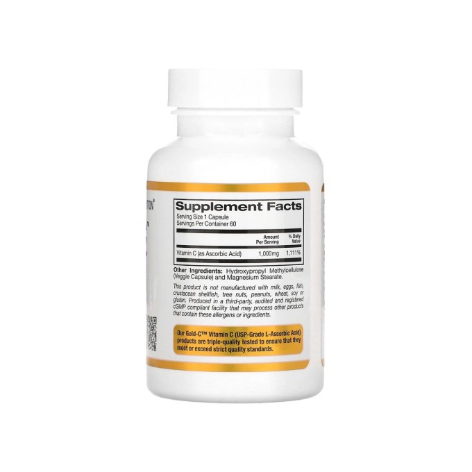 цена на California Gold Nutrition Vitamin C 1000 мг, 60 капсул