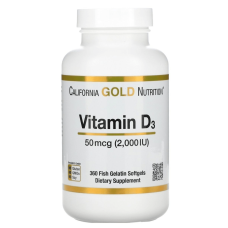 CALIFORNIA GOLD NUTRITION D3 2000 МЕ Витамин Д3, 360 капсул 