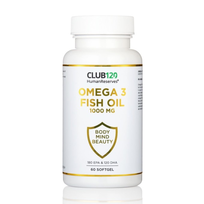 CLUB120 Omega-3 Fish Oil Рыбий жир 1000 мг, 60 капсул