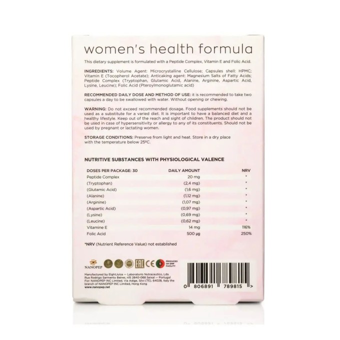 цена на NANOPEP Women's Health Formula для Яичников, 60 капсул