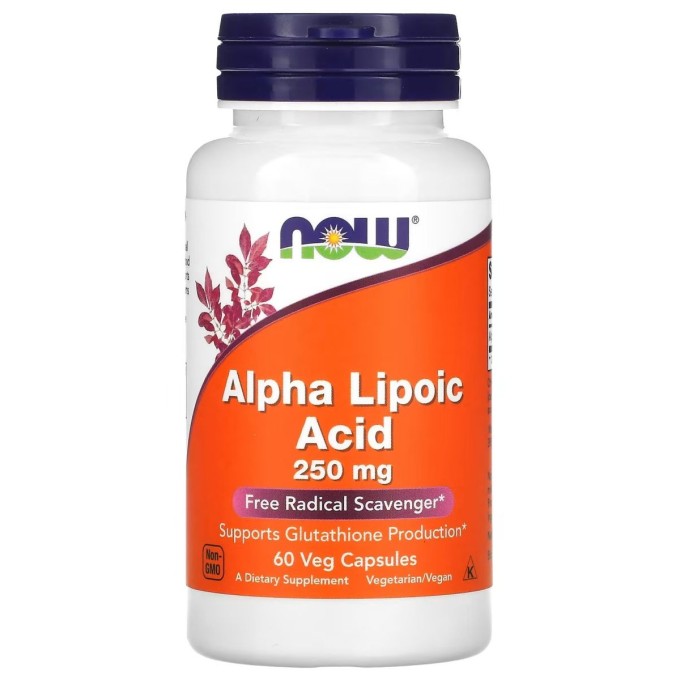 NOW Alpha Lipoic Acid Альфа-Липоевая кислота 250 мг, 60 капсул